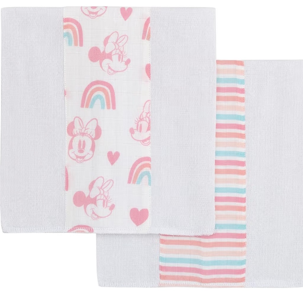 Disney Minnie Mouse Baby Burp Cloths lot of 2 NEW NIP